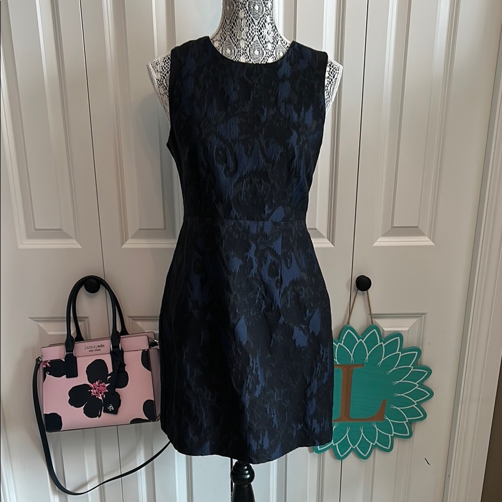 H&M Blue and Black Sleeveless Sheath Mini Dress